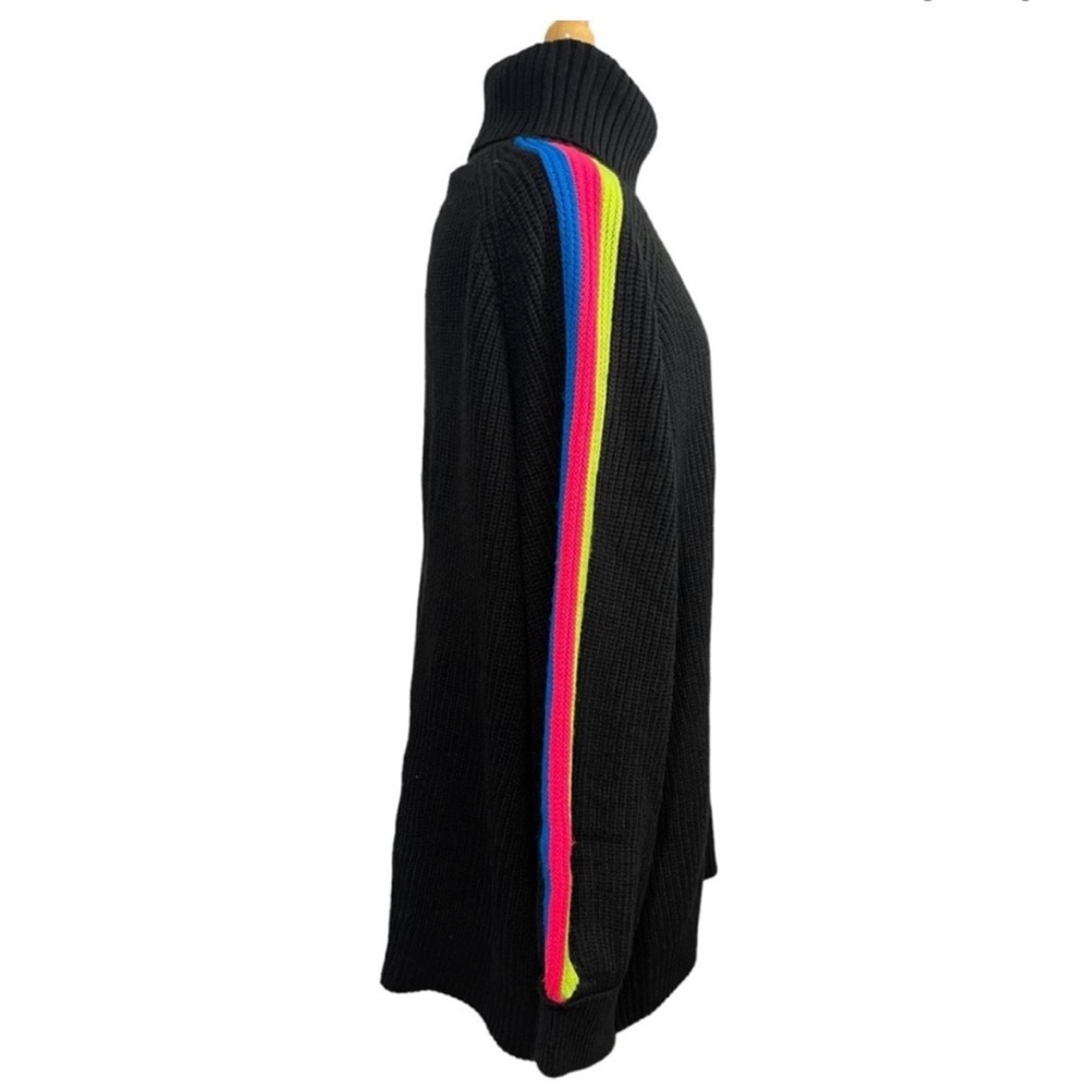 Future Collective Kahlana Barfield Black Neon Stripes Turtleneck LG LIKE NEW - Picture 12 of 14